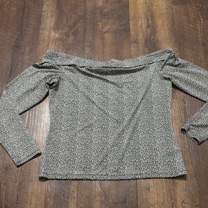 Tan and Brown Off-Shoulder Top